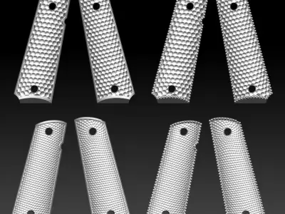 1911 textured grips 3D print model