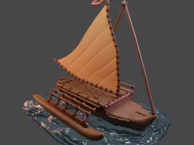 MOANA BOAT FUNKO POP DISNEY 3D model