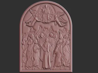 jesus ascension - relief panel 3D print model