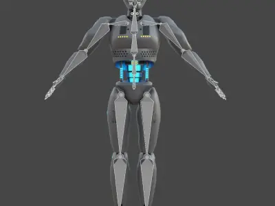 Sci-Fi Android Character Low-poly 3D model
