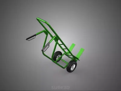 TWO 2 WHEEL HAND TRUCK BARROW HANDTRUCK TROLLEY FORK CART DOLLY 3D model