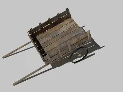 Wooden Cart Free 3D model