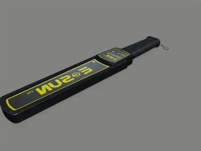 metal detector Low-poly 3D model