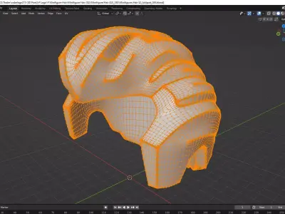 Custom3Dprint Minifigure Accessory - Minifigure Hair S2 - 050 3D print model