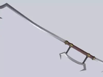 Hook sword Low-poly 3D model
