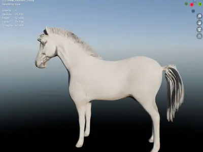 White Horse Low-poly 3D model