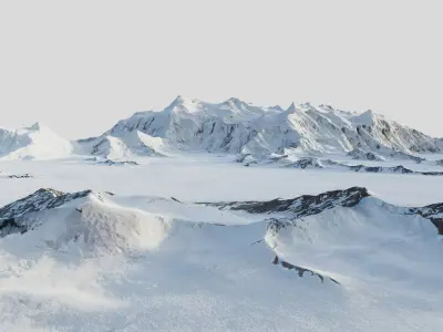 Mount Logan snowy mountain range 3D model