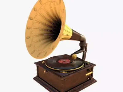 Victorian Phonograph Antique Gramophone 3D Model Low-poly 3D model
