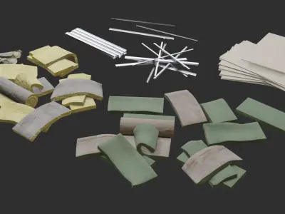Plaster Plates and Insulations Low-poly 3D model