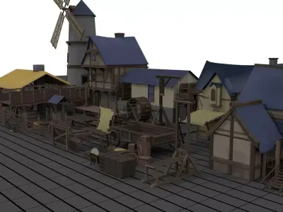 Medieval Low poly pack Low-poly 3D model