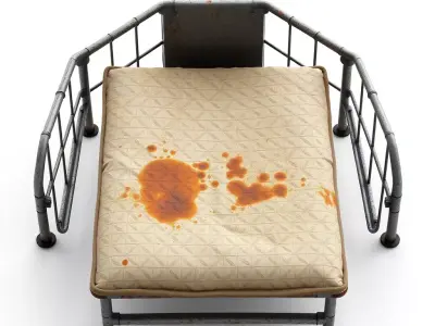 Rusty Industrial Stained Bed Mattress Low-poly 3D model