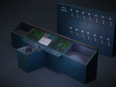 Ship control panel Low-poly 3D model