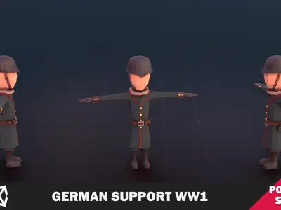 German Support WW1 Low-poly 3D model