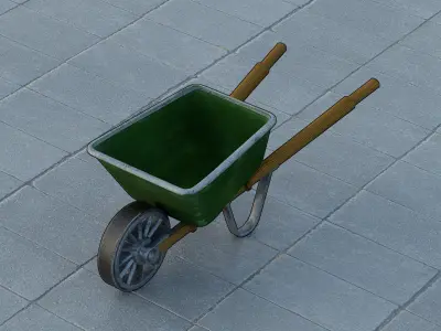 Wheelbarrow Low-poly 3D model purchase