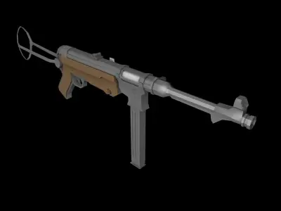MP40 Low poly luftwaffe wehrmacht rifle Low-poly 3D model