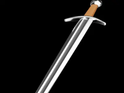 Sword Base Mesh 02 Tear Drop Medieval Sword Low-poly 3D model