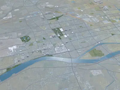 Laiwu Jinan Shandong China 30km Free low-poly 3D model