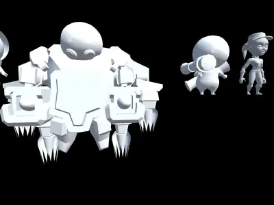 10 fantasy character Free low-poly 3D model