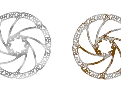 MTB Disc Brake Set - 2 Weathering Styles - PBR 3D model
