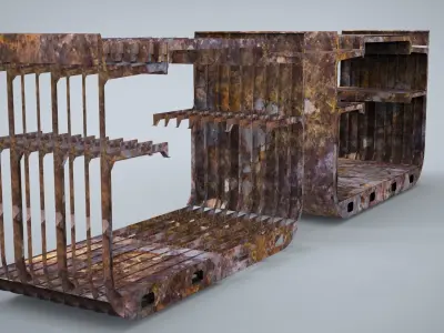 Construction Ship Low-poly 3D model