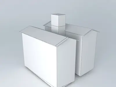 House building with two windows and roof Free 3D model