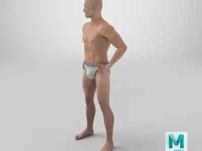 Athletic Man Figure Posing 3D model