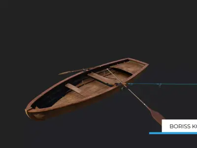 Fishermans Boat Low-poly 3D model Low-poly 3D model