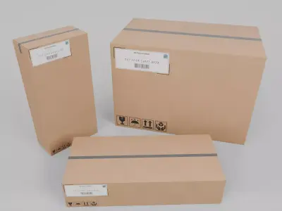 Heavy-Duty Shipping Box Trio - Rigged and Customizable 3D Model Pack