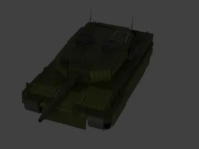 Leopard 2A4 with reactive armor 3D model