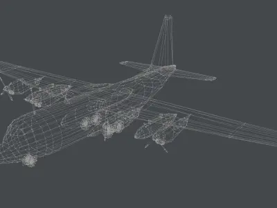 Military Transport Plane Low-poly 3D model