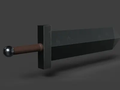 low poly stylized weapon Low-poly 3D model