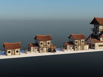 Japanese Houses 3D model