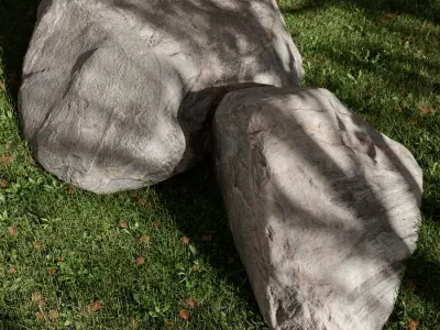  Double Streaked Smooth Large Rock Boulder Model 
