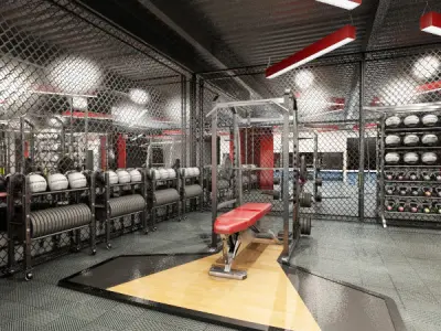 Gym - Exercise Room - Max - Mental Ray 3D model