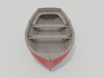 Wood Boat Low-poly 3D model