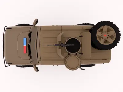 Ford bronco military escort vehicle  Low-poly 3D model