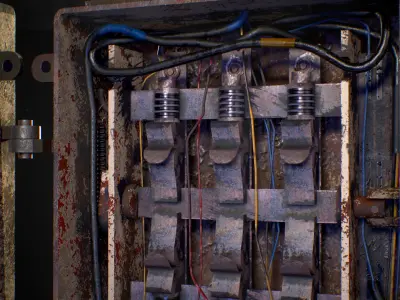 Industrial Fuse Box Low-poly 3D model purchase