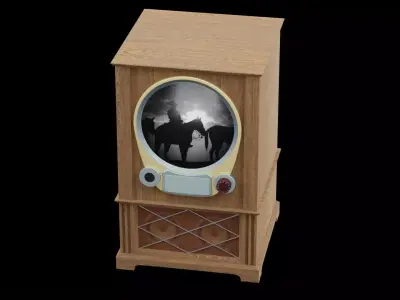 Old Vintage TV Working Low-poly 3D model