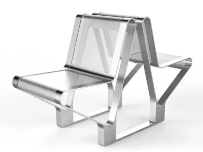 Waiting Room Seat V1 Double 1 Seat 3D model
