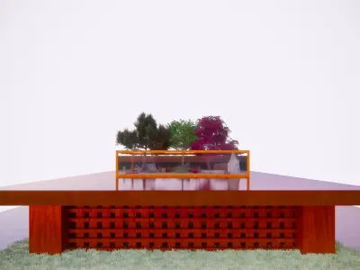 AQUARIUM WITH DESIGNER TABLE 3D model