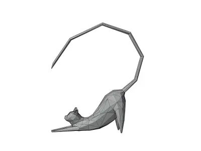 Cat Stretching Low poly Free low-poly 3D model