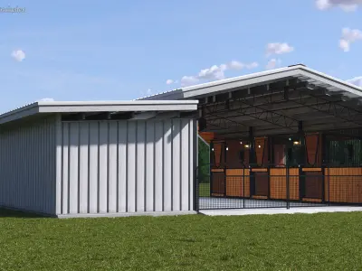 Stable Building White 3D model