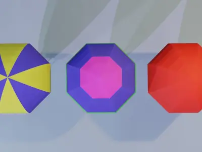 AirBalloons three different colored hot air balloons Low-poly 3D model