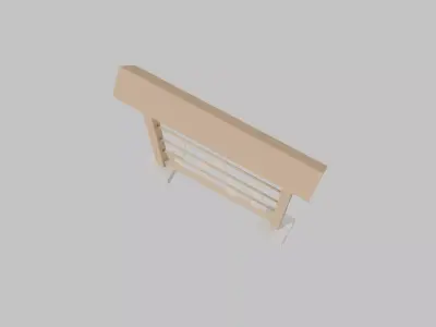 Japanese Ema Rack  Votive Tablet Rack  Low Poly 3D Model Low-poly 3D model