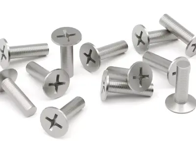 Phillips Flat Head Screw - Game-Ready Low-Poly Low-poly 3D model
