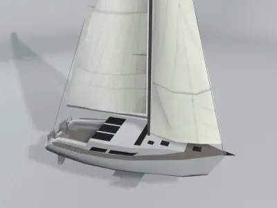 Sail Boat LOWEST Low-poly 3D model