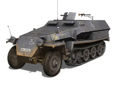SDKFZ 251 1 - Ausf C - Half-track - 24PD 3D model