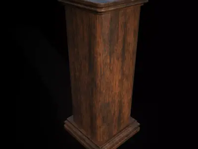 old wooden almira lowpoly game asset Low-poly 3D model