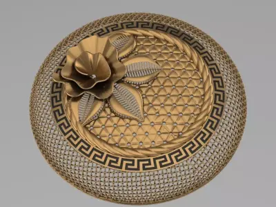 Huge gold main Arabic service part 3D print model
