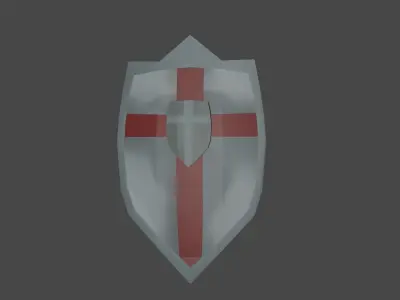 shield Low-poly 3D model 2